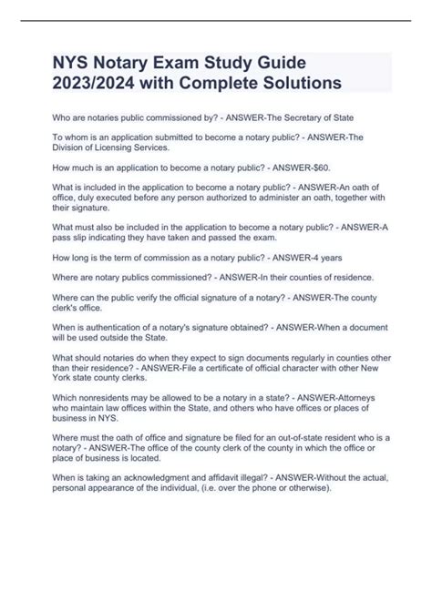 nys notary public exam study guide Doc
