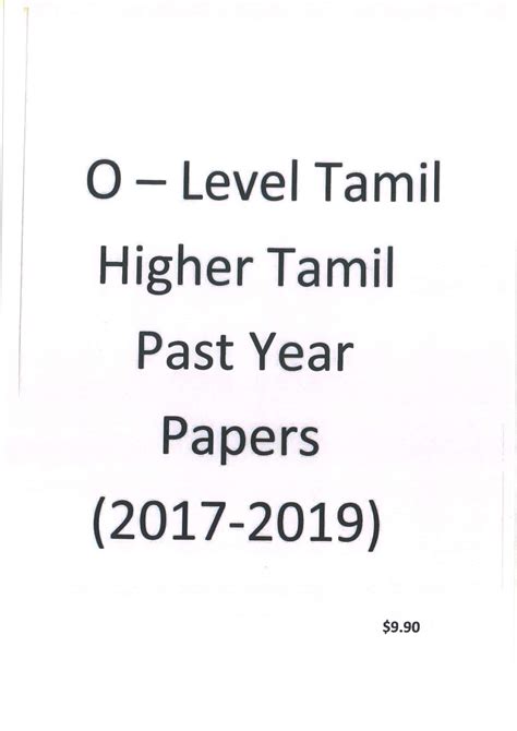 o level higher tamil past papers singapore