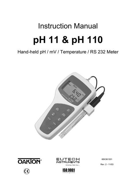 oakton ph 11 instrution manual Epub