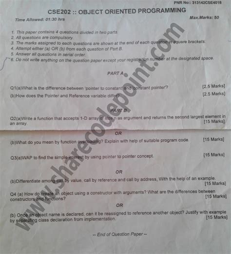 object oriented programming exam paper Epub