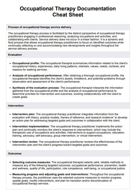 occupational therapy documentation templates Doc