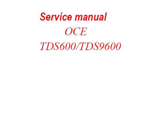 oce tds 600 service manual PDF