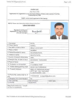 oci application form sample PDF