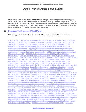 ocr 21cscience b7 past paper PDF