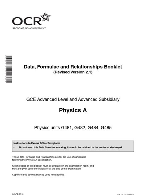 ocr as physics g481 january 2011paper PDF