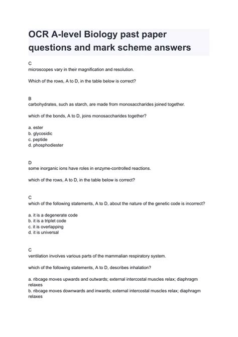 ocr biology past papers PDF