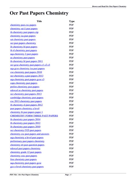 ocr past papers chemistry Epub