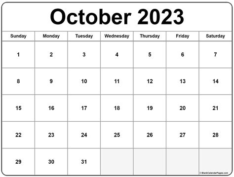 october 2023 calendar