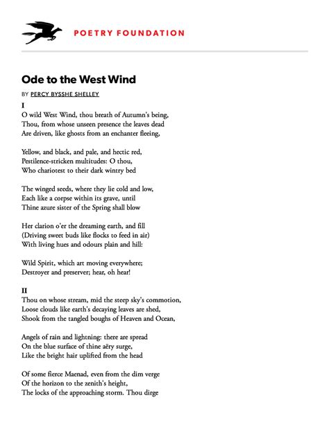 ode to the west wind analysis of important linesexplanation PDF