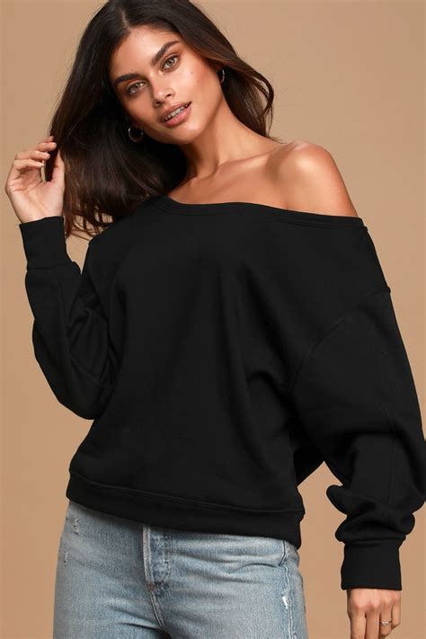 off one shoulder sweatshirt