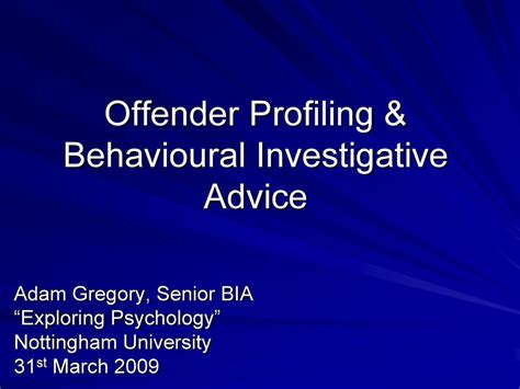 offender profiling behavioural investigative advice free Epub