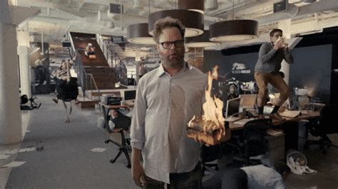 office chaos gif