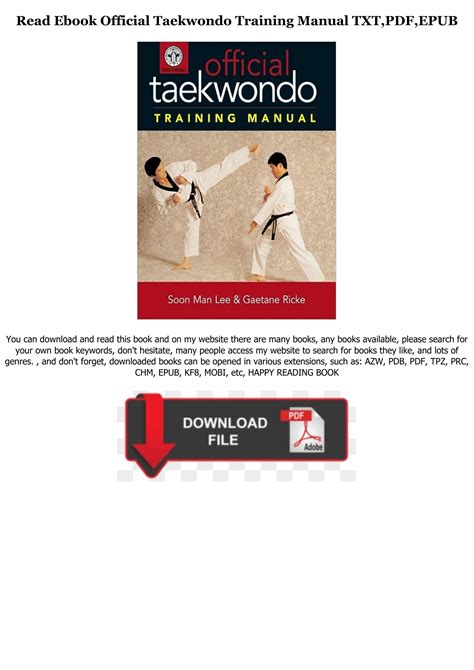official taekwondo training manual full Kindle Editon