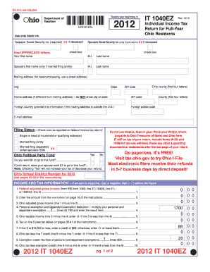 ohio it 1040ez instructions 2012 Epub