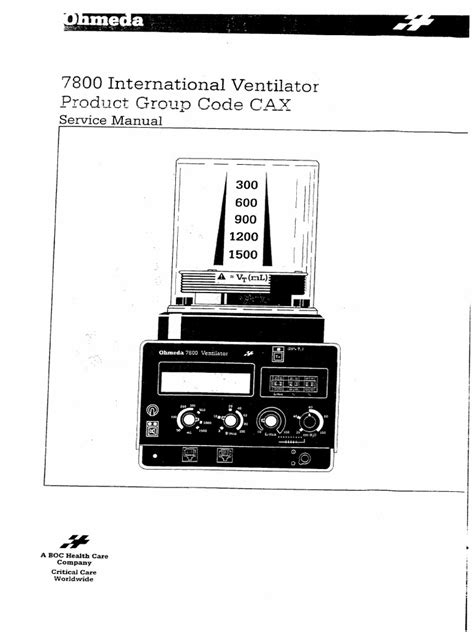 ohmeda 7800 ventilator service manual Doc