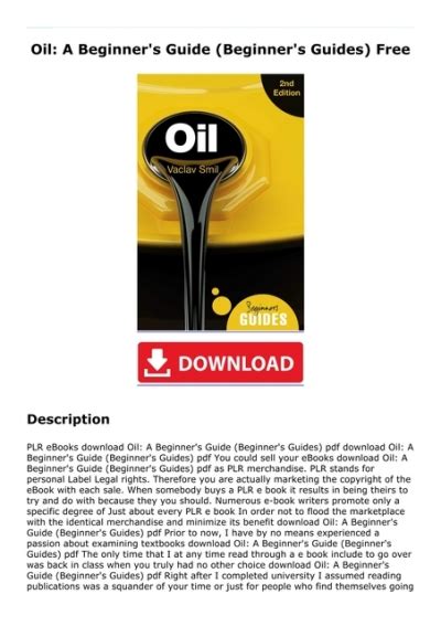 oil a beginners guide beginners guides Epub