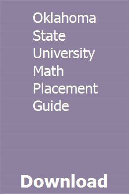 oklahoma state university math placement guide Kindle Editon