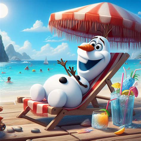 olaf at the beach