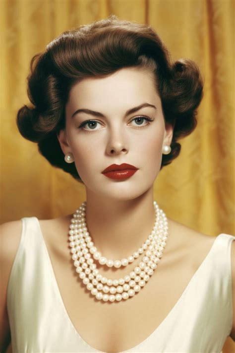 old actress wearing pearl necklace