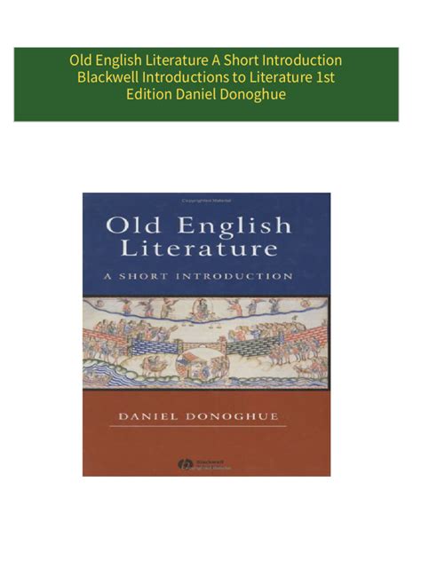 old english literature a short introduction Reader