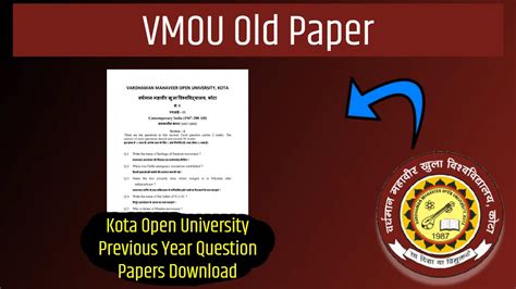old exam papers of vmou Epub