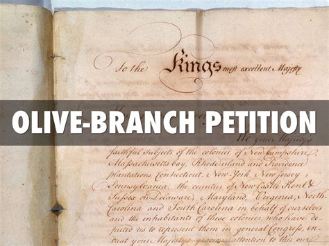 olive branch petition apush definition