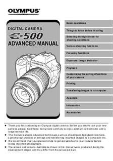 olympus 500 digital cameras owners manual PDF