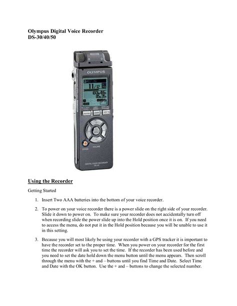 olympus digital voice recorder ds 40 instruction manual Epub