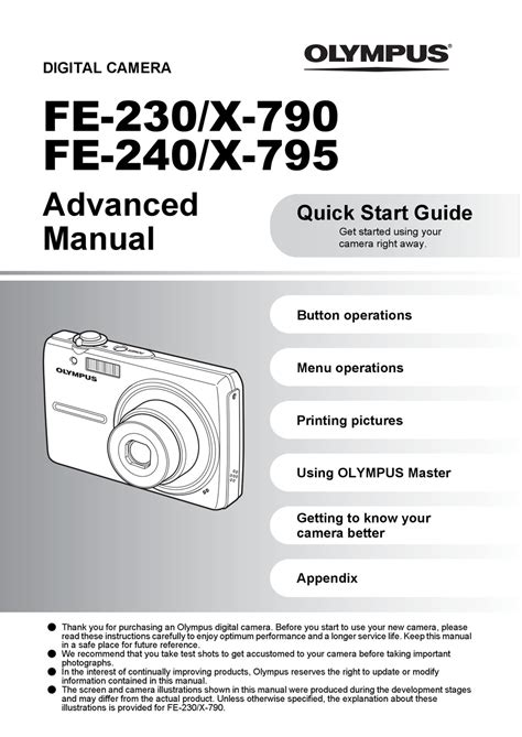 olympus fe 240 digital cameras owners manual Reader