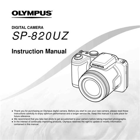 olympus sp 820uz digital cameras owners manual Reader