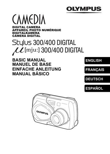 olympus stylus 300 digital camera manual PDF