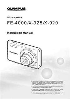 olympus x 920 digital cameras owners manual Doc