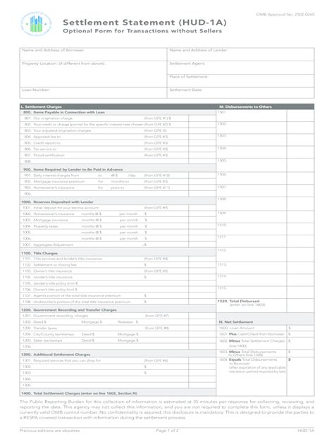 omb-approval-no-2502-0265-settlement-statement-hud-1a Ebook Epub