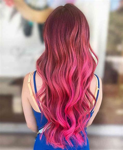 ombre hair with pink