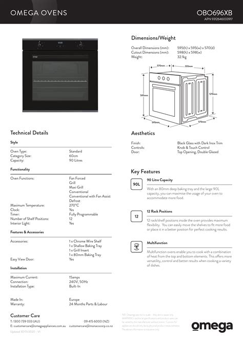 omega oven instruction manual PDF