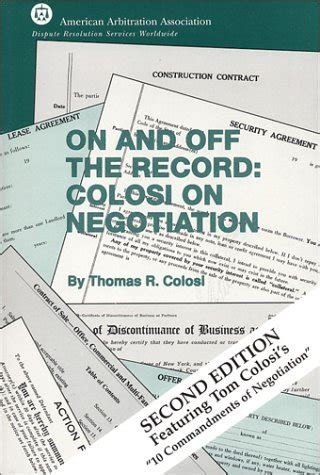 on and off the record colosi on negotiation 2nd edition Doc