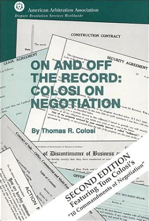 on and off the record colosi on negotiation 2nd edition Doc