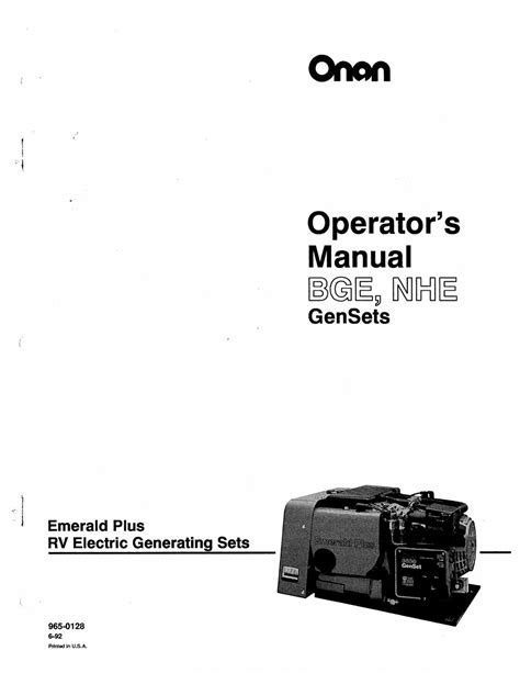 onan 4000 generator emerald+manuals PDF