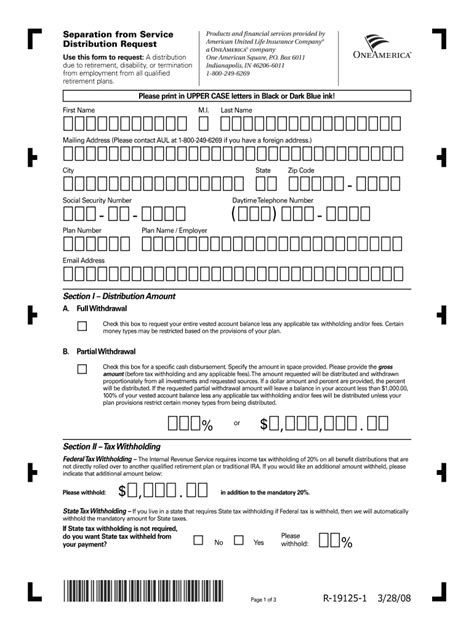 one america 401k withdrawal