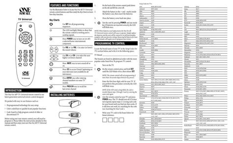 one for all universal remote codes urc 1050 pdf Reader