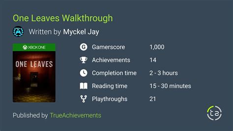 One Leaves Walkthrough