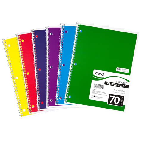 one subject notebook