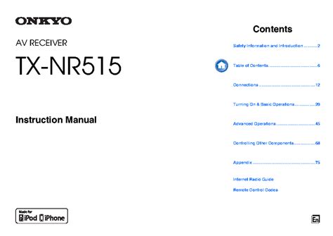 onkyo 515 user manual Kindle Editon