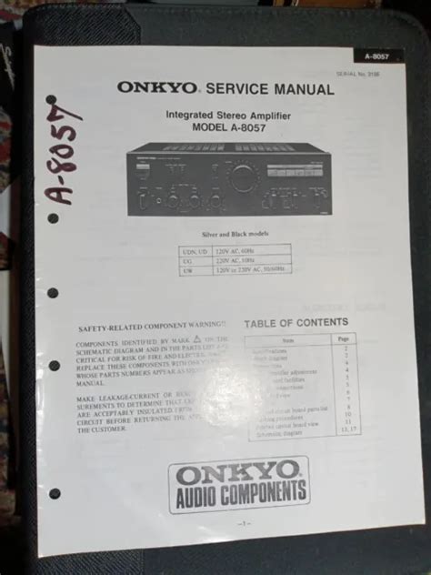 onkyo a 8057 amps owners manual Kindle Editon