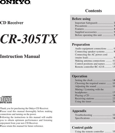 onkyo cr 305tx user guide Reader