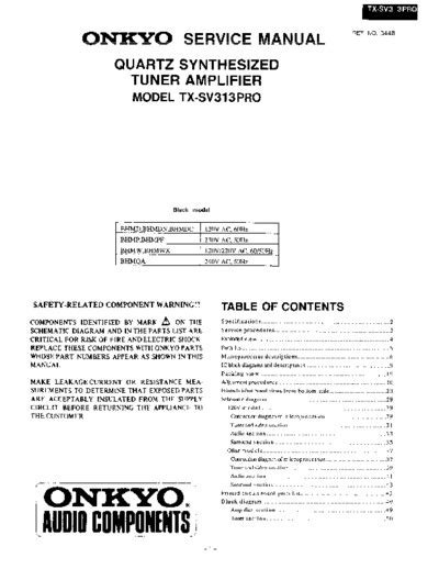 onkyo sv313 pro owners manual PDF