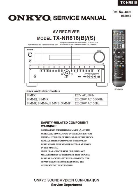 onkyo tx nr818 receivers owners manual Epub