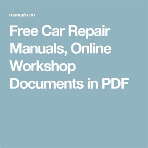 online car repair manuals Kindle Editon