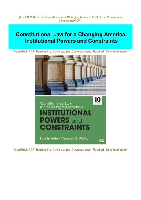 online pdf constitutional law changing america institutional Epub
