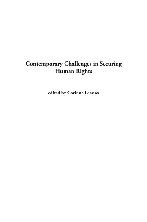 online pdf contemporary challenges securing human rights Kindle Editon